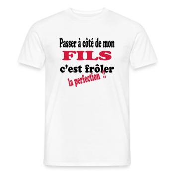 Mon fils la perfection 111 - Men's T-Shirt - white - Front - AI Model Male 178 dark (178cm)