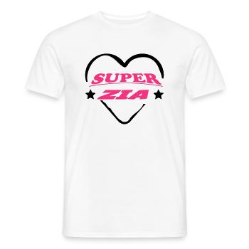 Super zia 111 - Men's T-Shirt - white - Front - AI Model Male 178 dark (178cm)