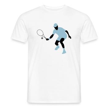 Balle frappant joueur de tennis - 3 couleurs - T-shirt homme - blanc - Devant - AI Model Male 178 dark (178cm)