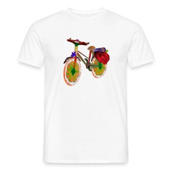 Hippie cykel - T-shirt herr - vit - Fram - AI Model Male 178 dark (178cm)