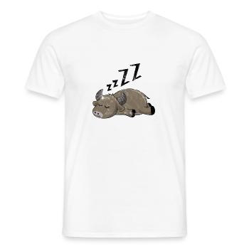 Schlafender Büffel - Männer T-Shirt - Weiß - Vorne - AI Model Male 178 dark (178cm)