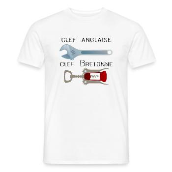clef anglaise bretonne humour drole alcool tire bo - T-shirt homme - blanc - Devant - AI Model Male 178 dark (178cm)