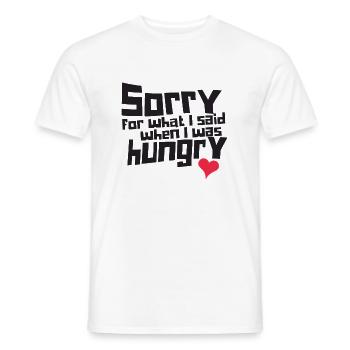 Désolé pour ce que j'ai dit quand j'avais faim - T-shirt homme - blanc - Devant - AI Model Male 178 dark (178cm)
