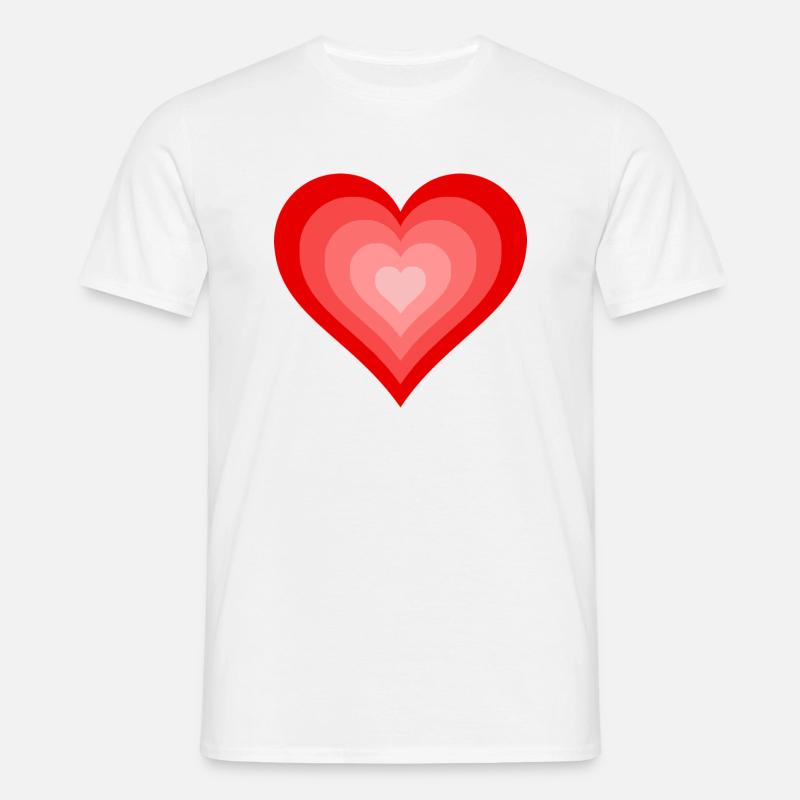 Hjerte i hjerte - T-shirt til herrer - hvid