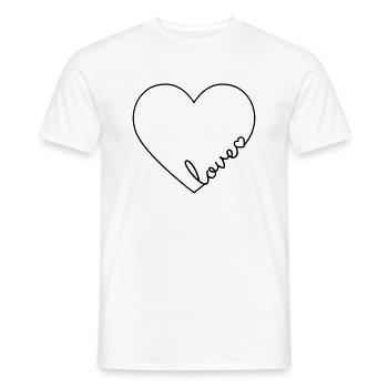 Love love heart heart line - Men's T-Shirt - white - Front - AI Model Male 178 dark (178cm)
