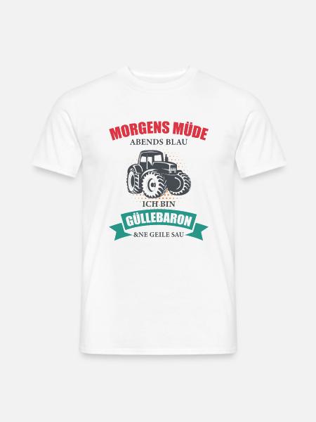 Landwirt Güllebaron Feld Bauer Trecker Traktor - Männer T-Shirt - Weiß