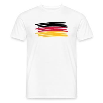 Deutschland Farben Stift gemalt Fahne - Männer T-Shirt - Weiß - Vorne - AI Model Male 178 dark (178cm)