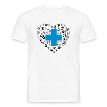Veterinary care logo animal footprints - Men's T-Shirt - white - Front - AI Model Male 178 dark (178cm)