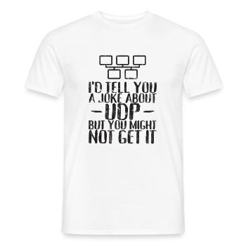 A joke about UDP but you might not get it - T-shirt homme - blanc - Devant - AI Model Male 178 dark (178cm)