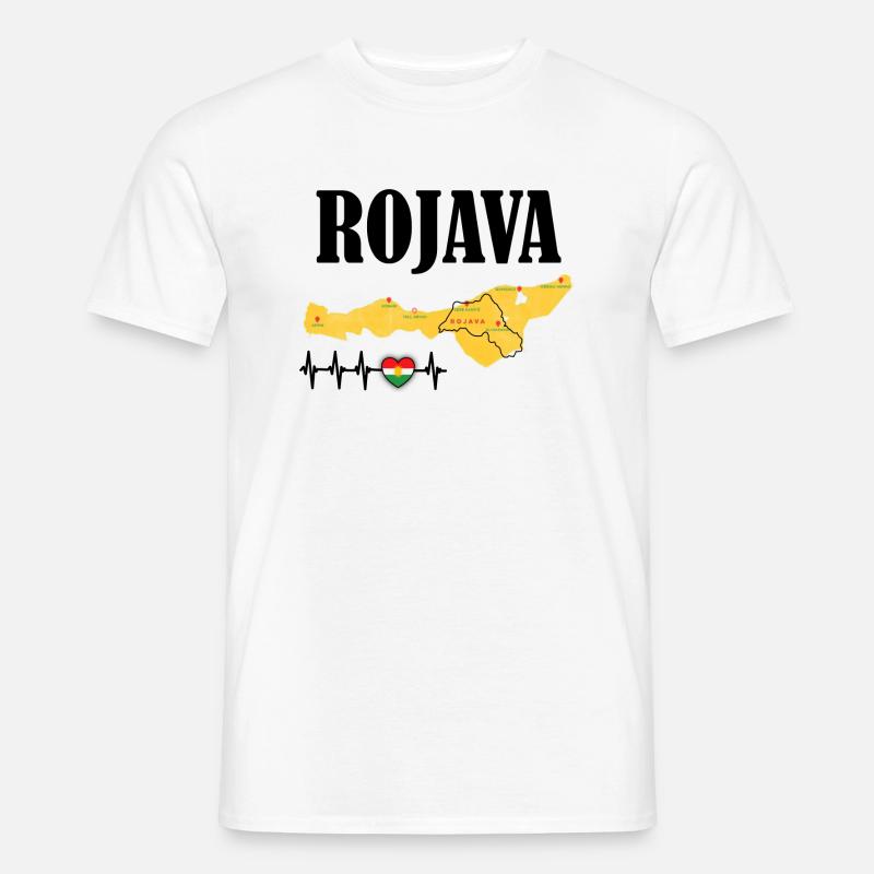 Kurdistan Rojava Kurde Kurdisch Geschenk - Männer T-Shirt - Weiß