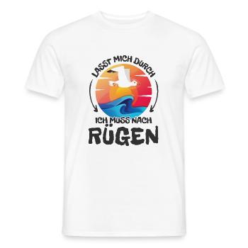 Lasst mich durch nach Rügen Möwe Sonne Strand - Männer T-Shirt - Weiß - Vorne - AI Model Male 178 dark (178cm)