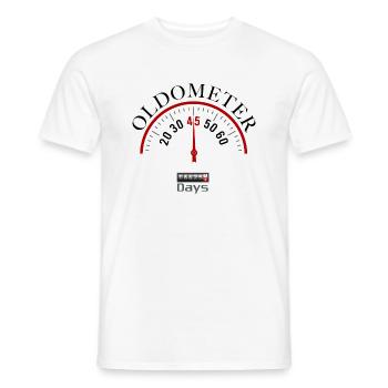 OLDOMETER 45e anniversaire - T-shirt homme - blanc - Devant - AI Model Male 178 dark (178cm)