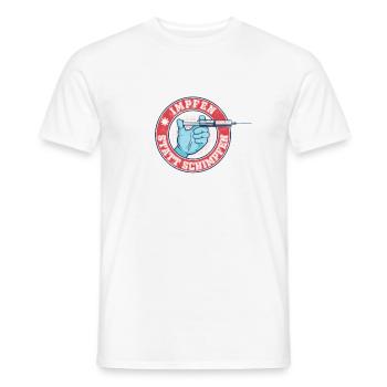 Impfen statt Schimpfen - Männer T-Shirt - Weiß - Vorne - AI Model Male 178 dark (178cm)