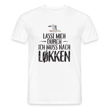 Lasst mich durch nach Løkken Loekken Möwe - Männer T-Shirt - Weiß - Vorne - AI Model Male 178 dark (178cm)