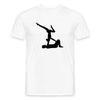 AcroYoga - Schulterstand - Männer T-Shirt - Weiß - Vorne - AI Model Male 178 dark (178cm)