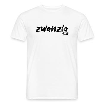 zwanzig 20 Schriftzug - Männer T-Shirt - Weiß - Vorne - AI Model Male 178 dark (178cm)