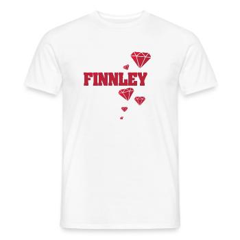 Geschenkidee Finnley - Männer T-Shirt - Weiß - Vorne - AI Model Male 178 dark (178cm)