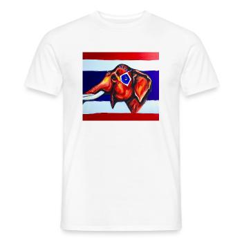 elefant thaiflagge - Männer T-Shirt - Weiß - Vorne - AI Model Male 178 dark (178cm)