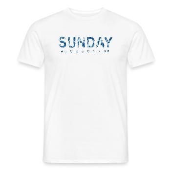 SONNTAG - Männer T-Shirt - Weiß - Vorne - AI Model Male 178 dark (178cm)