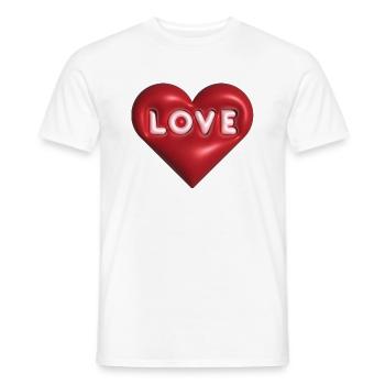 Love 3D rouge - T-shirt homme - blanc - Devant - AI Model Male 178 dark (178cm)