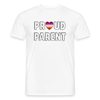 Drapeau lesbien de fier parent - T-shirt homme - blanc - Devant - AI Model Male 178 dark (178cm)
