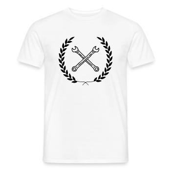 logo mécaniçien proffessionel - T-shirt homme - blanc - Devant - AI Model Male 178 dark (178cm)