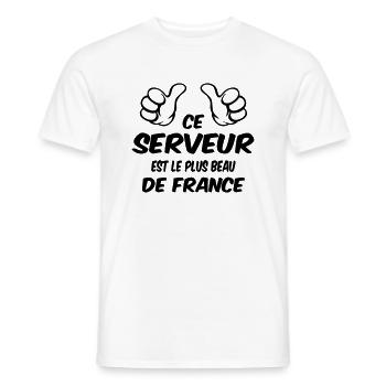 BESTER SERVER - Männer T-Shirt - Weiß - Vorne - AI Model Male 178 dark (178cm)