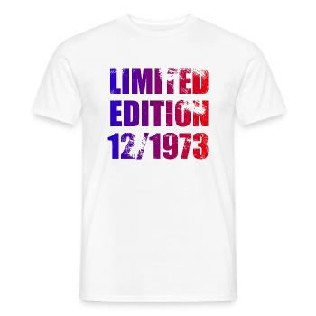 51e anniversaire Edition limitée 12/1973 - T-shirt homme - blanc - Devant - AI Model Male 178 dark (178cm)