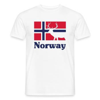 Norwegen Fahne Hirsch - Männer T-Shirt - Weiß - Vorne - AI Model Male 178 dark (178cm)