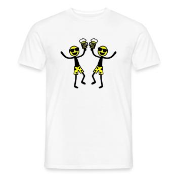 Strichmännchen Bier Party Urlaub - Männer T-Shirt - Weiß - Vorne - AI Model Male 178 dark (178cm)