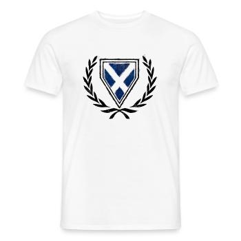 Manteau de l'Ecosse des bras (Ecosse) - T-shirt homme - blanc - Devant - AI Model Male 178 dark (178cm)