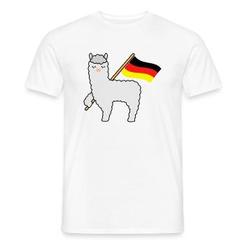 Coupe du monde Alpaca Allemagne - T-shirt homme - blanc - Devant - AI Model Male 178 dark (178cm)