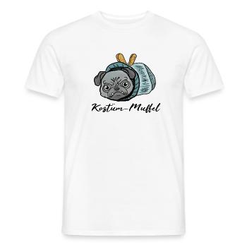 Mops beim Fasching! Geschenk Rollmops - Männer T-Shirt - Weiß - Vorne - AI Model Male 178 dark (178cm)