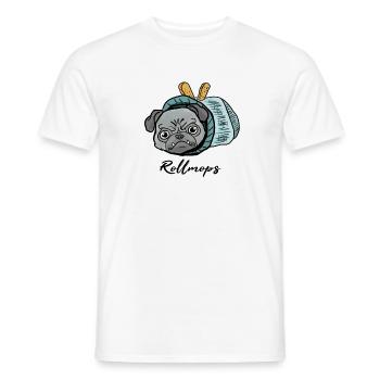 Mops beim Fasching! Geschenk Rollmops - Männer T-Shirt - Weiß - Vorne - AI Model Male 178 dark (178cm)
