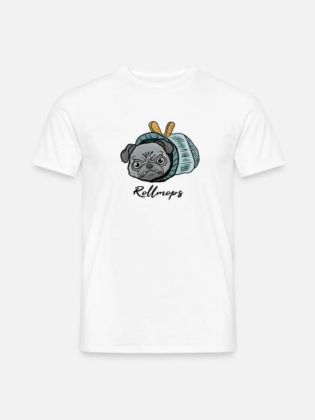 Mops beim Fasching! Geschenk Rollmops - Männer T-Shirt - Weiß