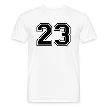 23 - Men's T-Shirt - white - Front - AI Model Male 178 dark (178cm)