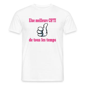 Elue meilleure ch'ti de tous les temps - T-shirt homme - blanc - Devant - AI Model Male 178 dark (178cm)