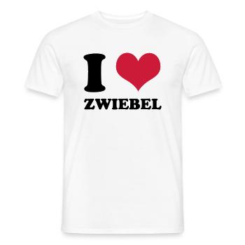 I Love Zwiebel - Männer T-Shirt - Weiß - Vorne - AI Model Male 178 dark (178cm)