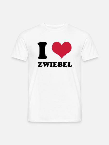 I Love Zwiebel - Männer T-Shirt - Weiß
