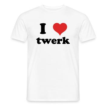 i love twerk - Men's T-Shirt - white - Front - AI Model Male 178 dark (178cm)
