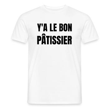 y a le bon pâtissier - T-shirt homme - blanc - Devant - AI Model Male 178 dark (178cm)
