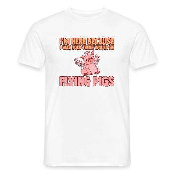 On m’a dit qu’il y aurait des cochons volants 1 - T-shirt homme - blanc - Devant - AI Model Male 178 dark (178cm)