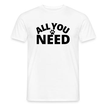 tout ce dont vous avez besoin chien homme chien ami chien patte - T-shirt homme - blanc - Devant - AI Model Male 178 dark (178cm)