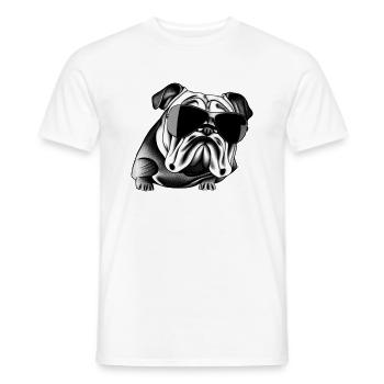 Chiens bouledogues avec lunettes de soleil motif cool - T-shirt homme - blanc - Devant - AI Model Male 178 dark (178cm)