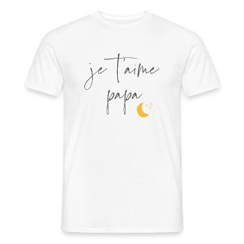 Je t'aime Papa - T-shirt homme - blanc - Devant - AI Model Male 178 dark (178cm)