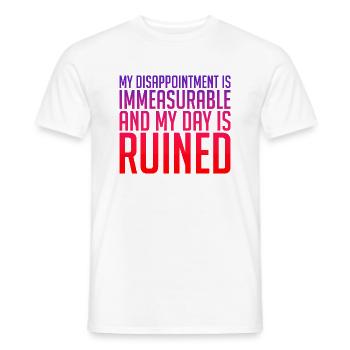 La déception est incommensurable ma journée est gâchée 4 - T-shirt homme - blanc - Devant - AI Model Male 178 dark (178cm)