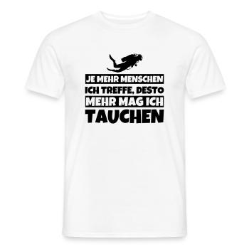 Tauchen lustiger Spruch Je mehr Menschen - Männer T-Shirt - Weiß - Vorne - AI Model Male 178 dark (178cm)