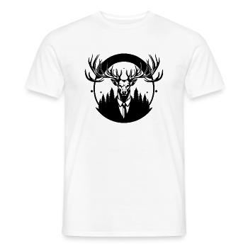 boss hirsch - Männer T-Shirt - Weiß - Vorne - AI Model Male 178 dark (178cm)