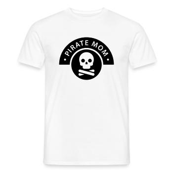 Pirate Mom, Pirate Mom, Pirates, Pirate Flag - Men's T-Shirt - white - Front - AI Model Male 178 dark (178cm)