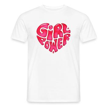 Girlpower Textdesign in Herzform - Männer T-Shirt - Weiß - Vorne - AI Model Male 178 dark (178cm)